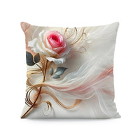 HKM-933011 Nordic Style Ink-Painting Plum Blossom Yellow Flower Cushion Cover 45x45cm
