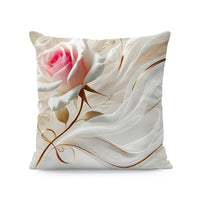 HKM-933011 Nordic Style Ink-Painting Plum Blossom Yellow Flower Cushion Cover 45x45cm
