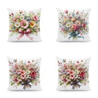 HKM-933011 Nordic Style Ink-Painting Plum Blossom Yellow Flower Cushion Cover 45x45cm
