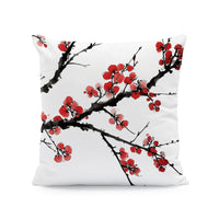 HKM-933011 Nordic Style Ink-Painting Plum Blossom Yellow Flower Cushion Cover 45x45cm