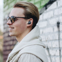 HKM-933011 Wireless Bluetooth Stereo Headset with 20m Range, Battery Display, Voice Control, and Dual Ear Design