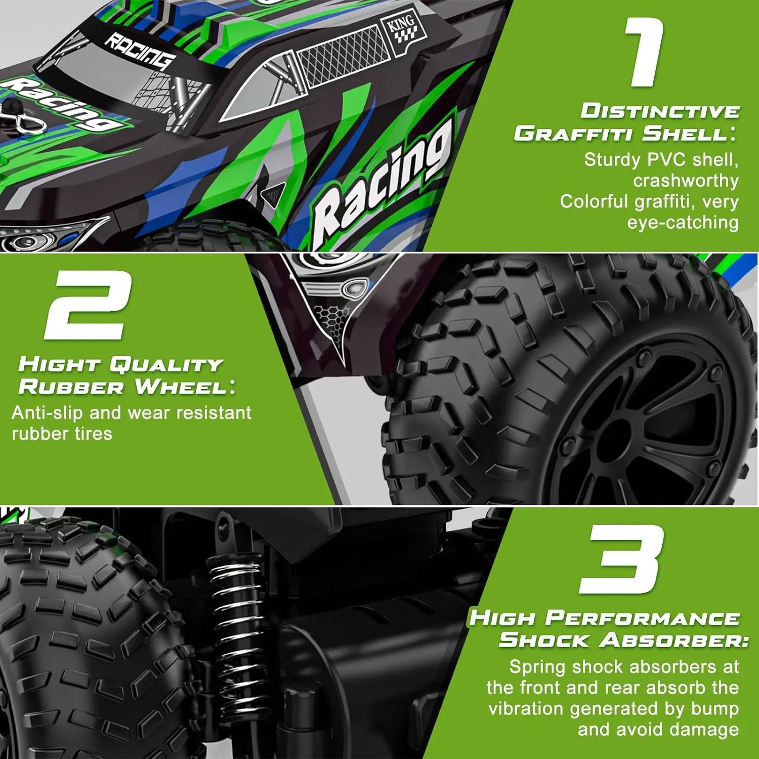 HKM-933075 High-Speed 10 km/h 2.4GHz Off-Road Remote Control Racing Car - 1:22 Scale Electric Rock Crawler