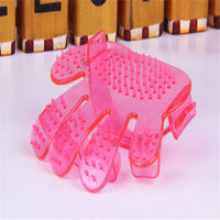 HKM-933203 Five Finger Pet Bath Brush - Eco-Friendly PVC, Pink/Blue, 11x12cm