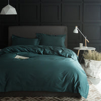 HKM-933267 Luxury Cotton Four-Piece Bedding Set with Embroidered Design and Double Strand Weave