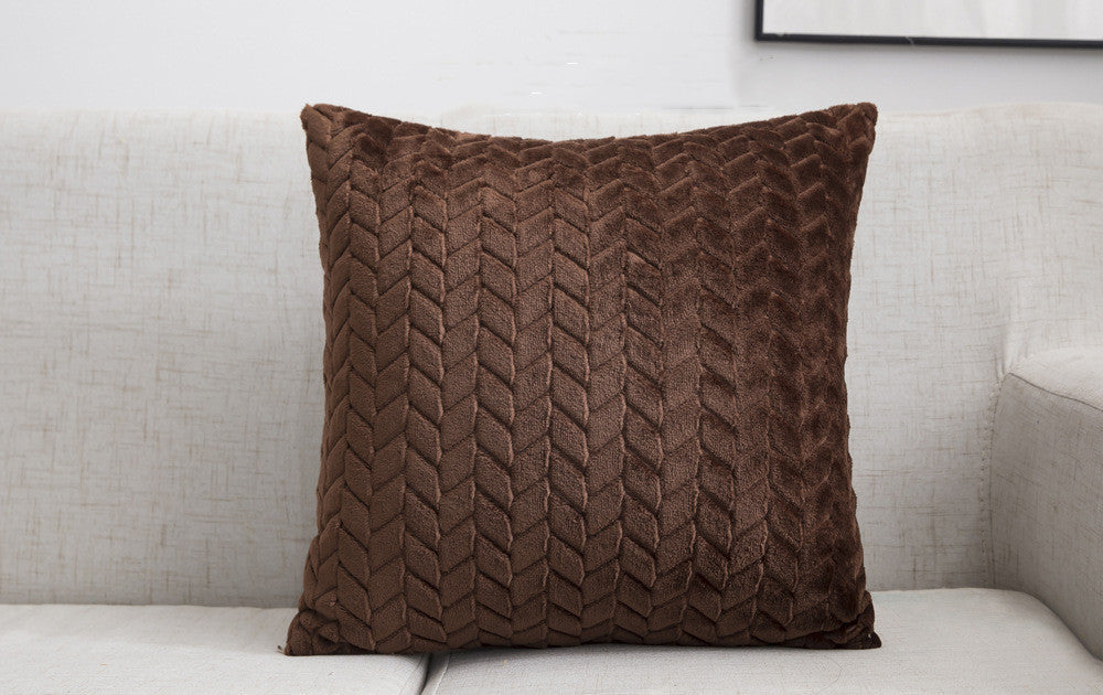HKM-933395 Plush Sofa Pillowcase Set - 43x43cm with Pillow Core