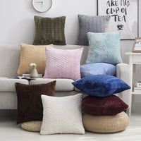 HKM-933395 Plush Sofa Pillowcase Set - 43x43cm with Pillow Core