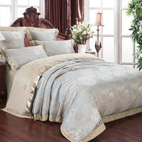 HKM-933587 European Four Piece Satin Jacquard Bedding Set - Pure Cotton Sheet and Quilt Cover for 1.5m to 2.0m Beds