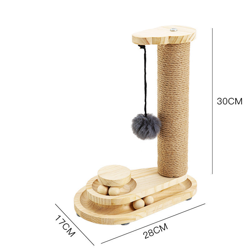 HKM-933715 Cat Toys From Solid Wood Cat Turntable Bite-resistant Funny Cat Stick Cat Supplies