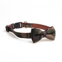 HKM-933779 Bowknot Adjustable Traction Collar for Dogs in Lattice Design, Made of 100% Cotton and PU Leather, Suitable for All Breeds