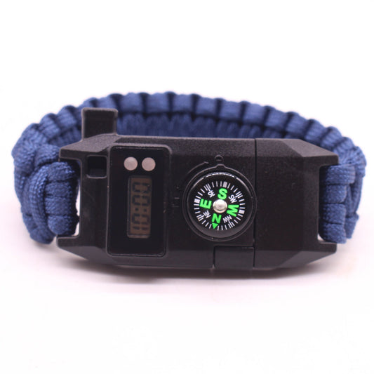HKM-933779 Multifunctional Outdoor Rope Bracelet with Compass and Fire Starter