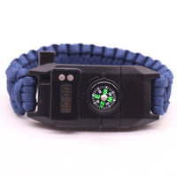 HKM-933779 Multifunctional Outdoor Rope Bracelet with Compass and Fire Starter