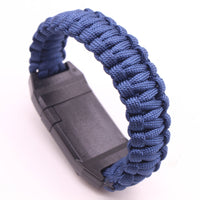 HKM-933779 Multifunctional Outdoor Rope Bracelet with Compass and Fire Starter