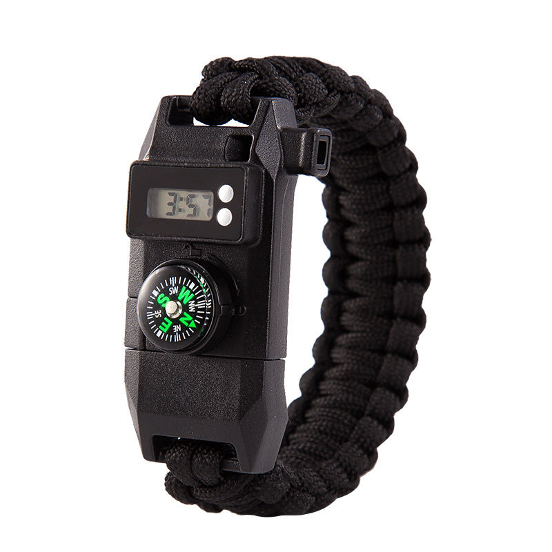 HKM-933779 Multifunctional Outdoor Rope Bracelet with Compass and Fire Starter