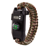 HKM-933779 Multifunctional Outdoor Rope Bracelet with Compass and Fire Starter