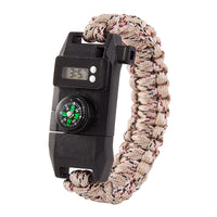 HKM-933779 Multifunctional Outdoor Rope Bracelet with Compass and Fire Starter