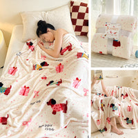 HKM-934099 Cartoon Anime Themed Thickened Flannel Blanket in Festive Designs and Multiple Sizes