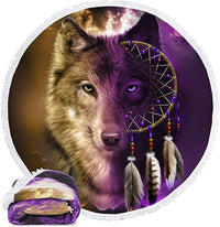 HKM-934163 Wolf Head Digital Print Microfiber Blanket, 150x150 cm & 180x180 cm, Polyester Fiber