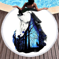 HKM-934163 Wolf Head Digital Print Microfiber Blanket, 150x150 cm & 180x180 cm, Polyester Fiber