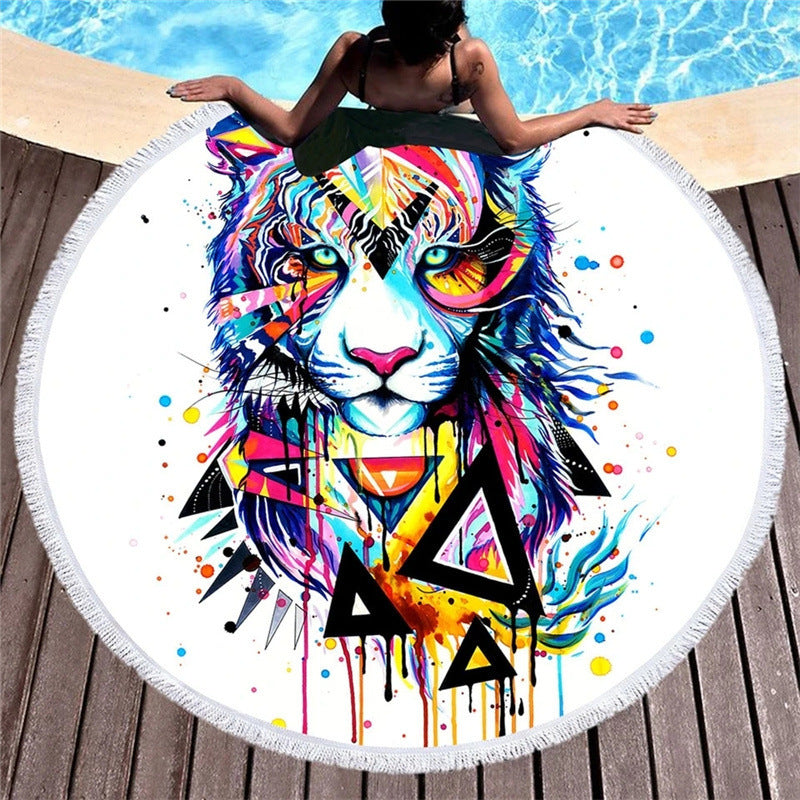 HKM-934163 Wolf Head Digital Print Microfiber Blanket, 150x150 cm & 180x180 cm, Polyester Fiber