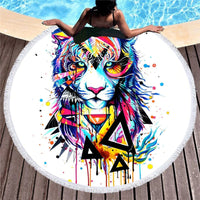 HKM-934163 Wolf Head Digital Print Microfiber Blanket, 150x150 cm & 180x180 cm, Polyester Fiber