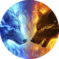 HKM-934163 Wolf Head Digital Print Microfiber Blanket, 150x150 cm & 180x180 cm, Polyester Fiber