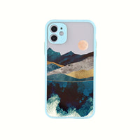 HKM-934355 Sunset Hills Forest Relief Anti-Fall TPU Phone Case for iPhone