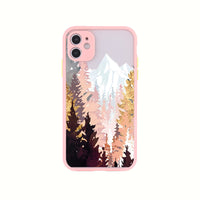 HKM-934355 Sunset Hills Forest Relief Anti-Fall TPU Phone Case for iPhone