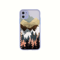 HKM-934355 Sunset Hills Forest Relief Anti-Fall TPU Phone Case for iPhone
