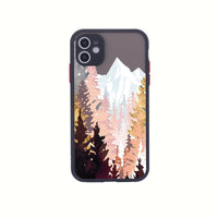 HKM-934355 Sunset Hills Forest Relief Anti-Fall TPU Phone Case for iPhone