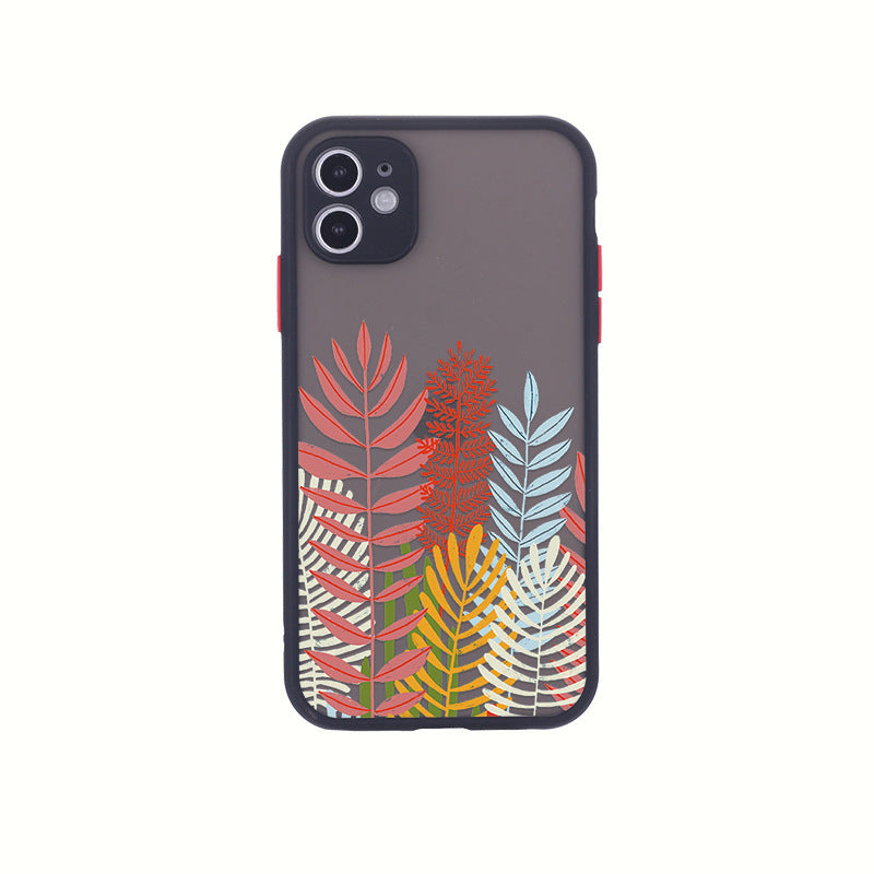 HKM-934355 Sunset Hills Forest Relief Anti-Fall TPU Phone Case for iPhone