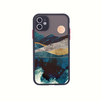 HKM-934355 Sunset Hills Forest Relief Anti-Fall TPU Phone Case for iPhone