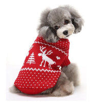 HKM-934675 Christmas Elk Reindeer Sweater for Small to Extra Large Dogs in Blue and Red