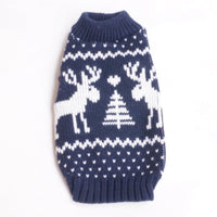 HKM-934675 Christmas Elk Reindeer Sweater for Small to Extra Large Dogs in Blue and Red
