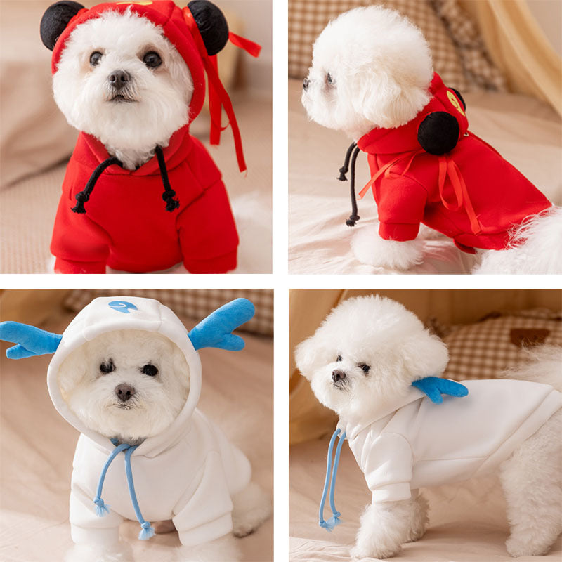 HKM-934739 Nezha and Obing Style Cozy Pet Hoodies for Small Dogs and Cats