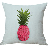 HKM-934803 Linen Cotton Blend Pillowcase - 45x45cm, White, Digital Print Design
