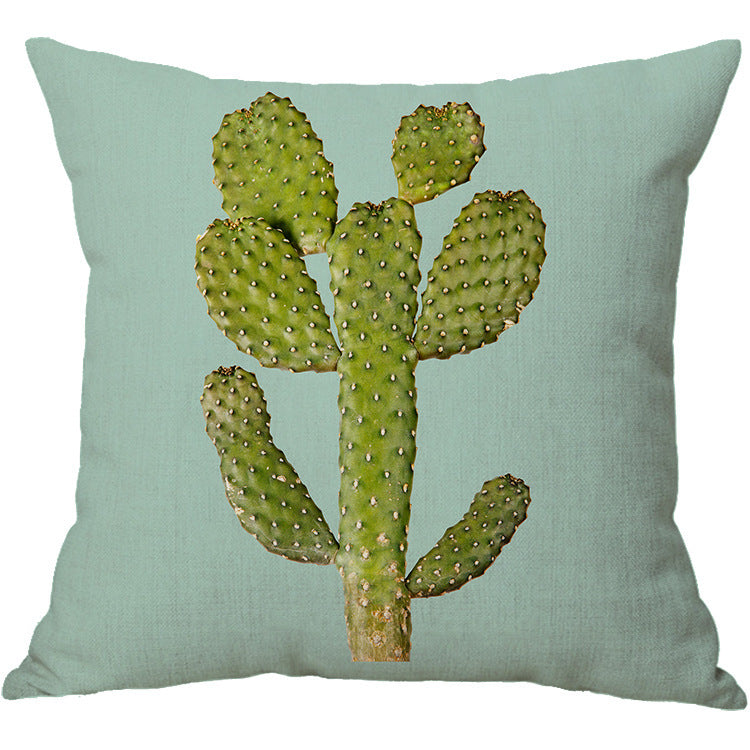 HKM-934803 Linen Cotton Blend Pillowcase - 45x45cm, White, Digital Print Design