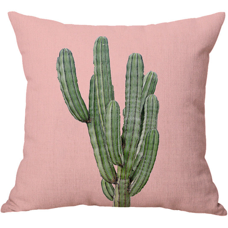 HKM-934803 Linen Cotton Blend Pillowcase - 45x45cm, White, Digital Print Design