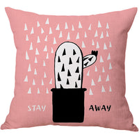 HKM-934803 Linen Cotton Blend Pillowcase - 45x45cm, White, Digital Print Design