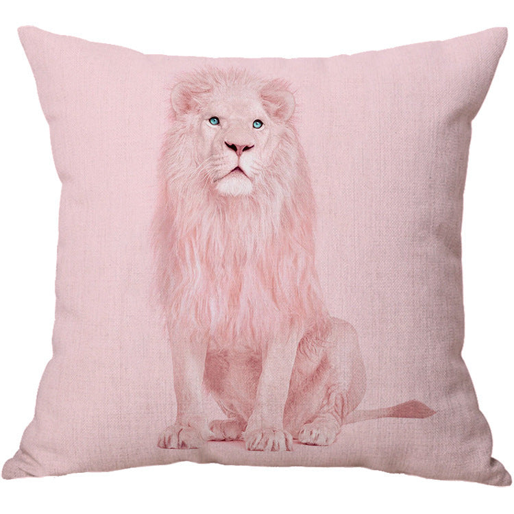 HKM-934803 Linen Cotton Blend Pillowcase - 45x45cm, White, Digital Print Design