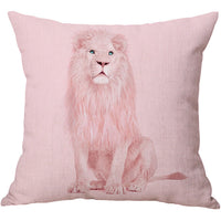 HKM-934803 Linen Cotton Blend Pillowcase - 45x45cm, White, Digital Print Design