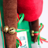 HKM-934867 Khaki Flannel Christmas Antlers Car Decorations - 44 x 14 cm