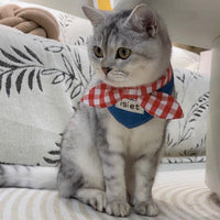 HKM-934995 Western Denim Bow Scarf for Pets - Spring and Autumn Style