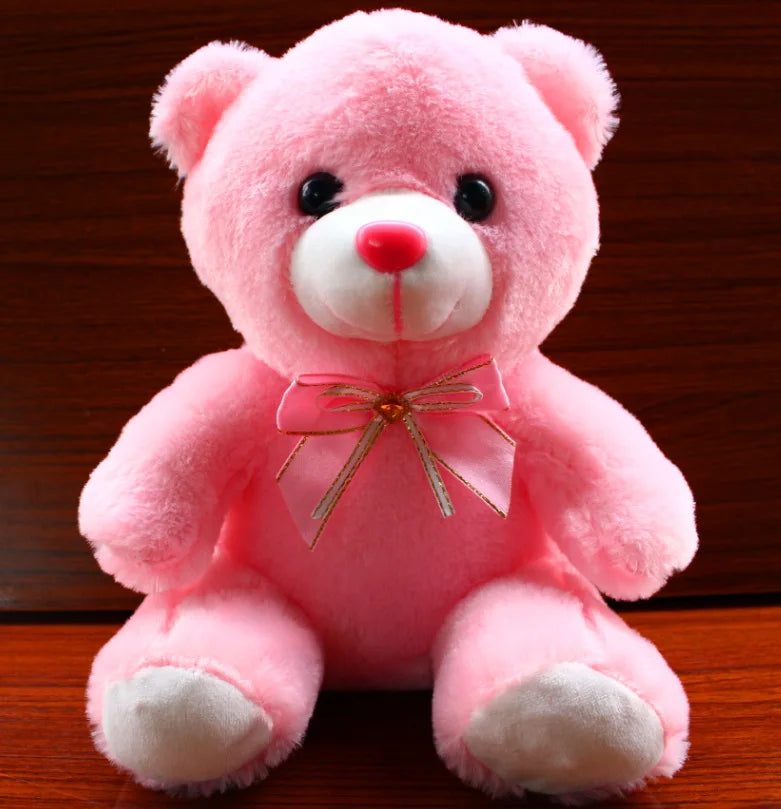 KTX-935251 Glow-in-the-Dark Plush Teddy Bear - 22cm LED Light-Up Stuffed Animal for Kids and Adults