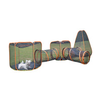 HKM-935251 Pet Folding Channel Game Fence for Outdoor Activities - Mesh Fabric, 41x90x3 cm, 6 Pieces
