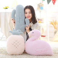 HKM-935315 Flamingo Plush Cushion with Cartoon Design for Kids' Rooms and Living Spaces