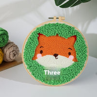 HKM-935507 Handmade Embroidery Material Kit for Beginners - Cute Animal Designs and Tutorial