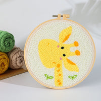 HKM-935507 Handmade Embroidery Material Kit for Beginners - Cute Animal Designs and Tutorial