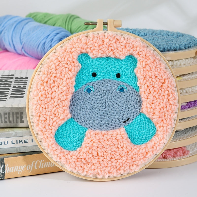 HKM-935507 Handmade Embroidery Material Kit for Beginners - Cute Animal Designs and Tutorial