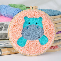 HKM-935507 Handmade Embroidery Material Kit for Beginners - Cute Animal Designs and Tutorial