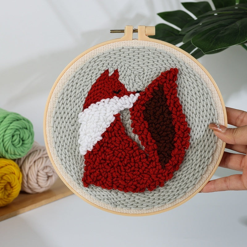 HKM-935507 Handmade Embroidery Material Kit for Beginners - Cute Animal Designs and Tutorial